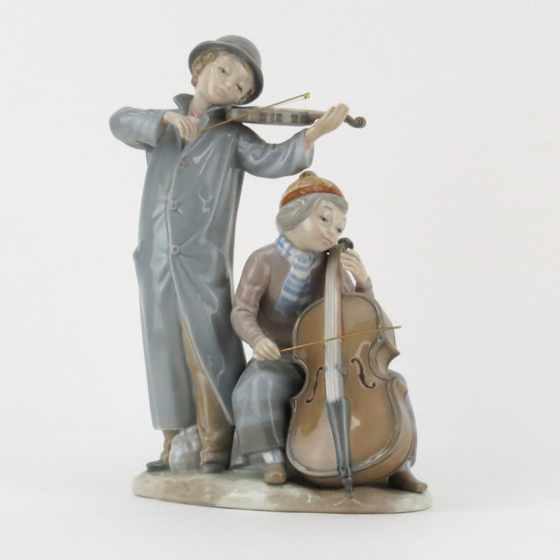 Zaphir Lladro Style Young Musicians Porcelain Grouping