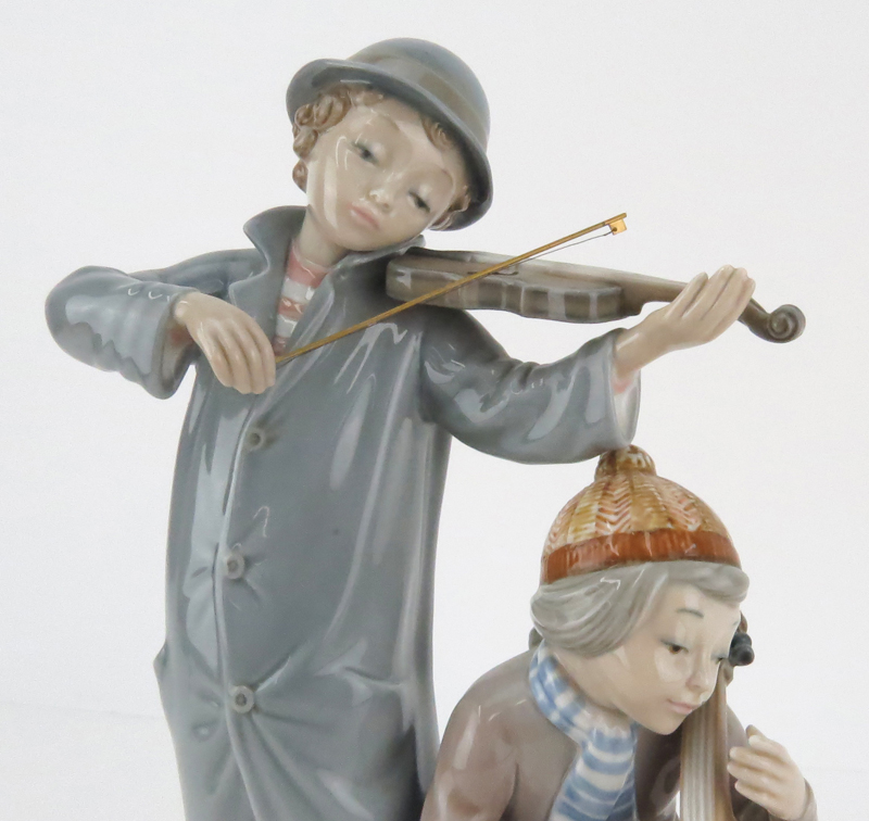 Zaphir Lladro Style Young Musicians Porcelain Grouping