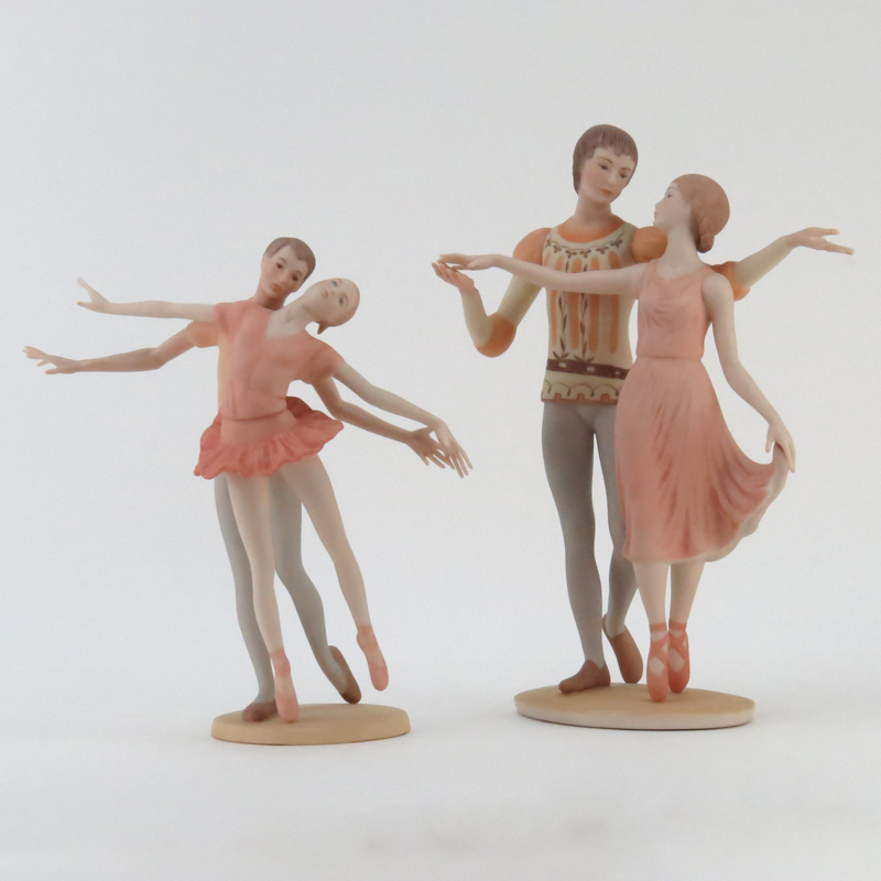 Two (2) Limited Edition Laszlo Ispanky Polychrome Ballerina Porcelain Figurines