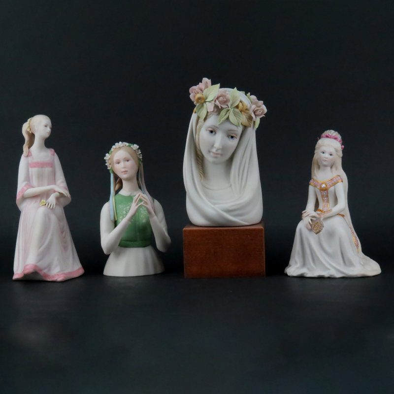 Grouping of Four (4) Polychrome Porcelain Figurines