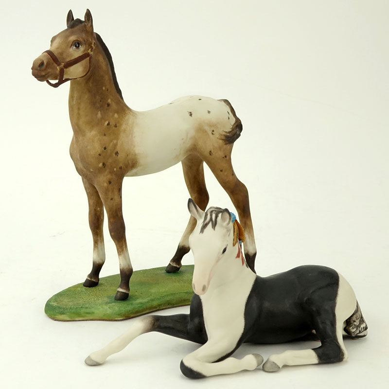 Two (2) Cybis Bisque Porcelain Horse Figurines