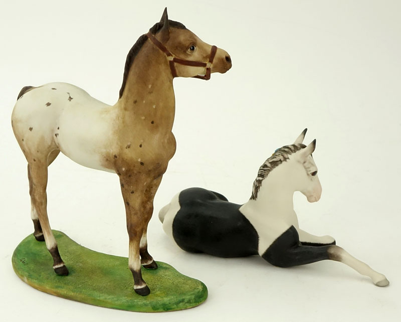 Two (2) Cybis Bisque Porcelain Horse Figurines