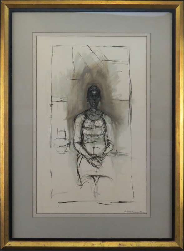 Alberto Giacometti, Swiss (1901-1966) Lithograph "Caroline" Signed and dated 1965 in print