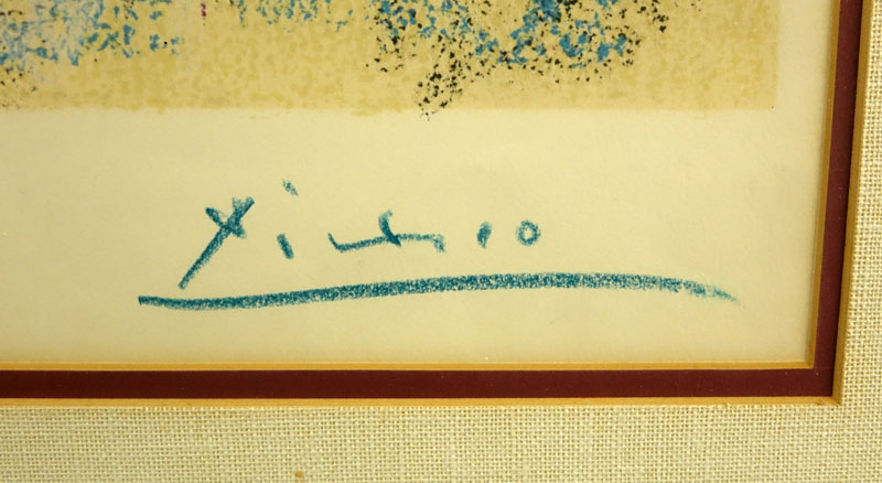 Pablo Picasso, Spanish (1881-1973) Color lithograph "Tete De Buffon". Signed in blue crayon.