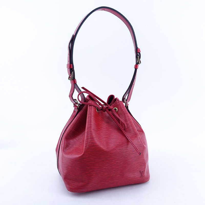Louis Vuitton Red Epi Leather Noe PM Bag.