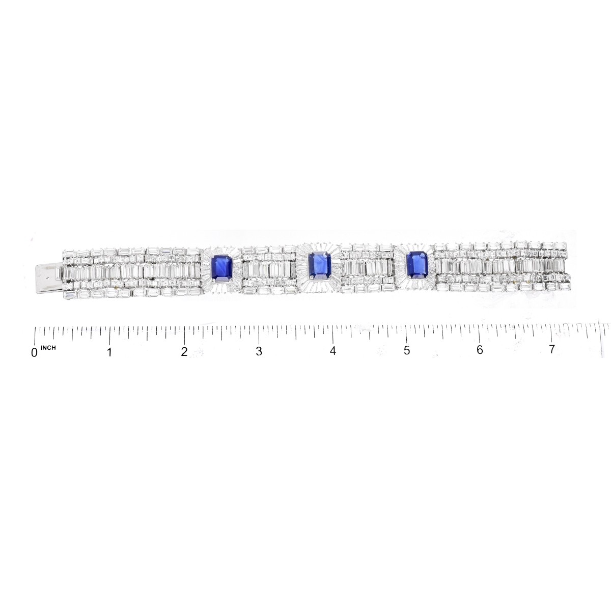 42.00ct Diamond, Sapphire and Platinum Bracelet
