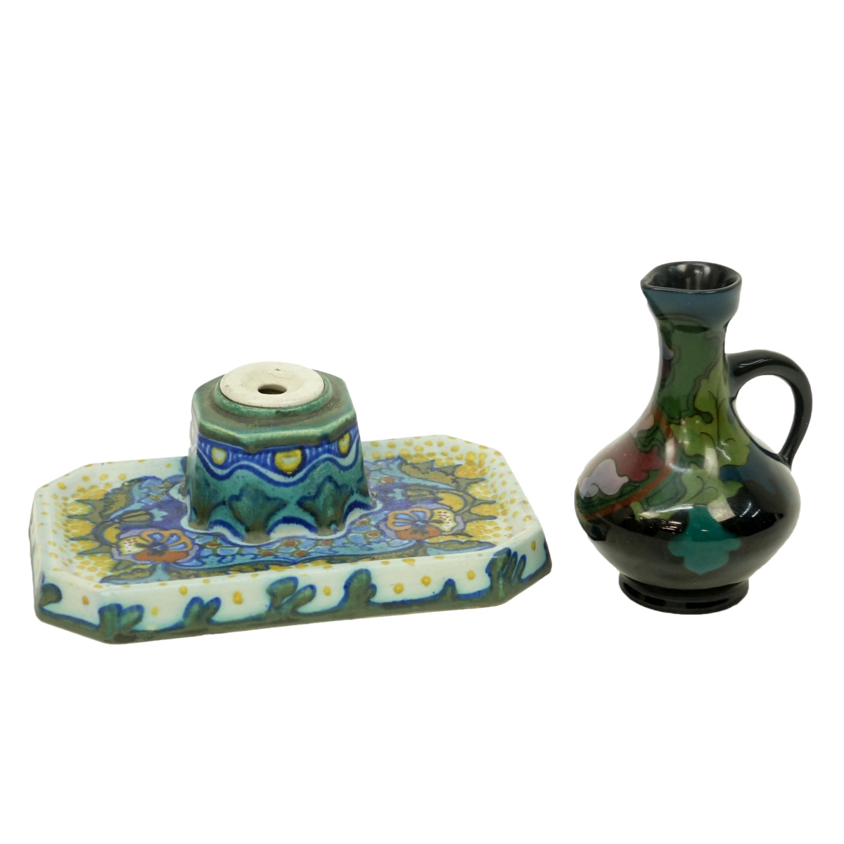 Two (2) Gouda Art Nouveau Pottery Tableware
