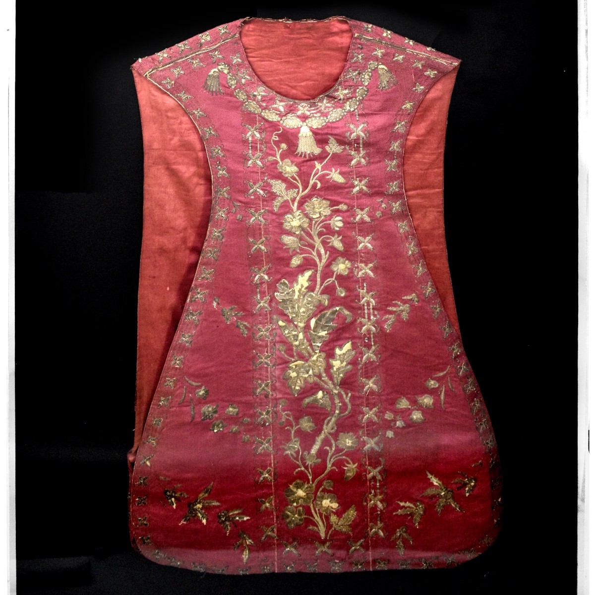 Antique Spanish Silk Embroidered Chasuble