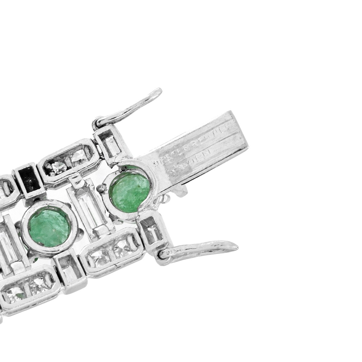 Emerald, Diamond and Platinum Bracelet