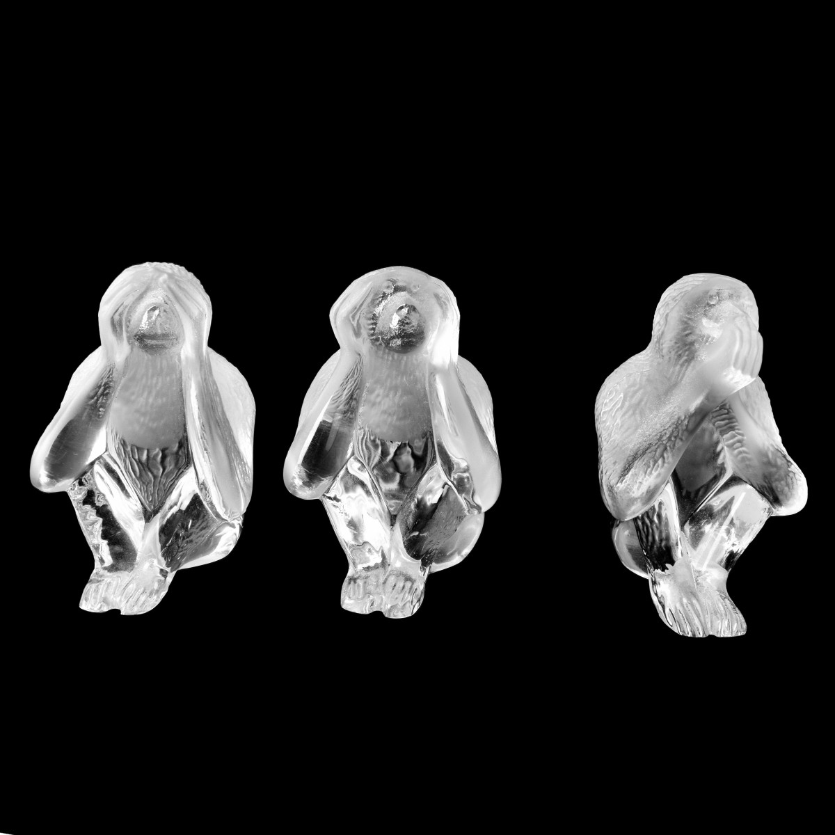 Three Daum Crystal Figurines