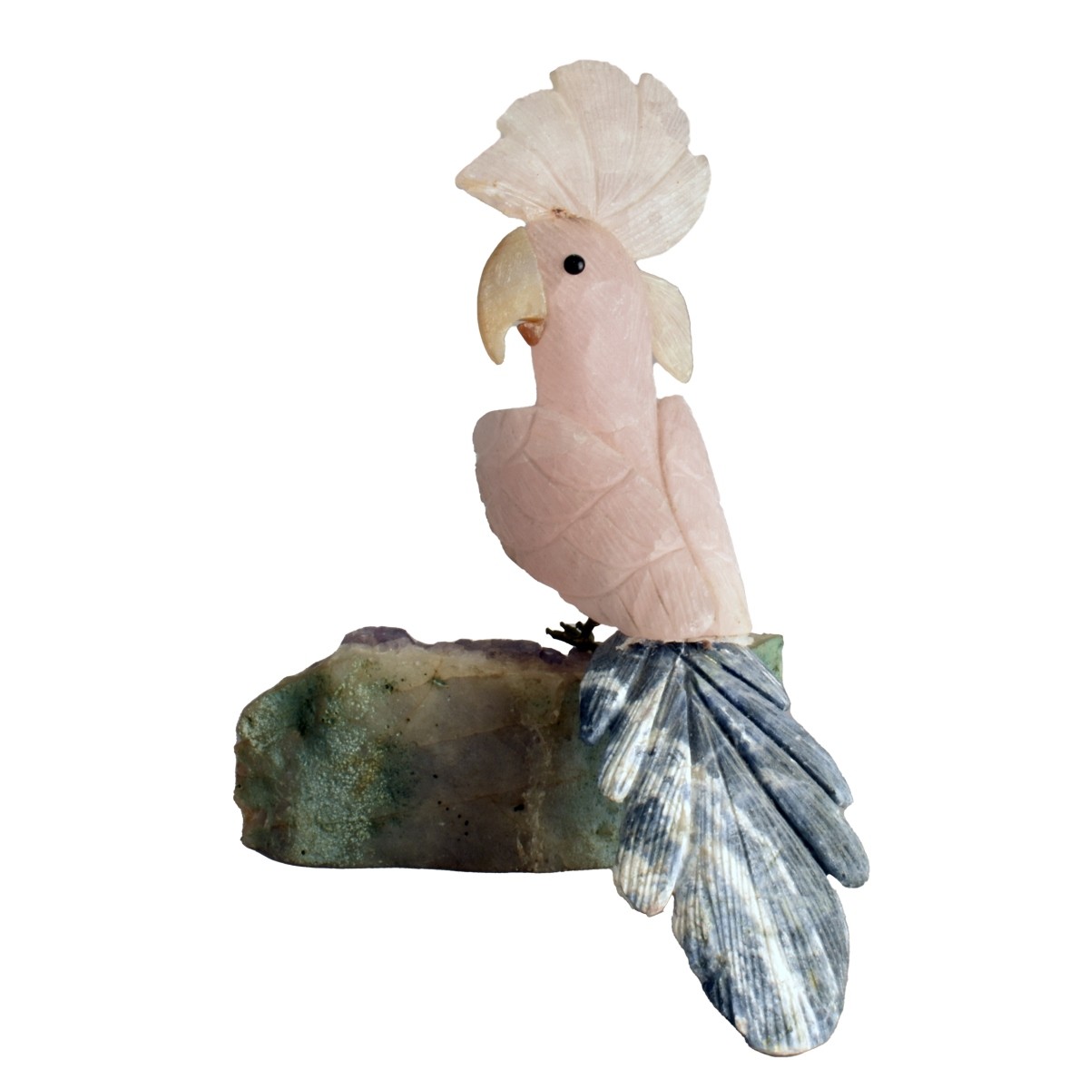Vintage Semi Precious Parrot Figurine