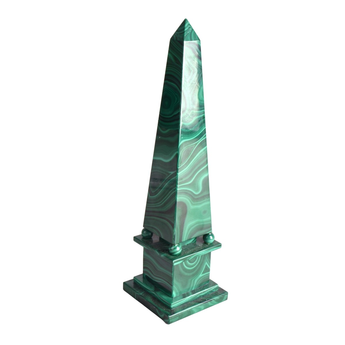 Pair of Vintage Malachite Obelisks