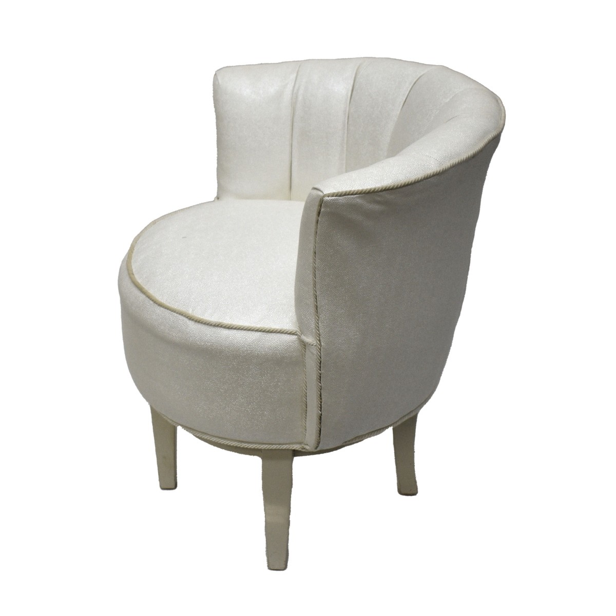 Modern Upholstered Swiveling Slipper Chair.