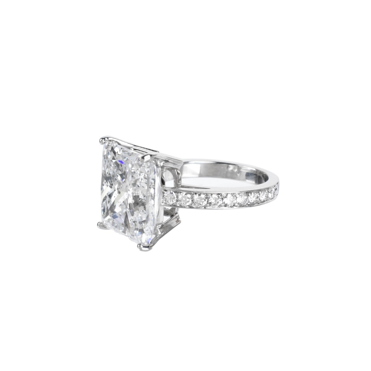 GIA 14.59ct Diamond and Platinum Ring