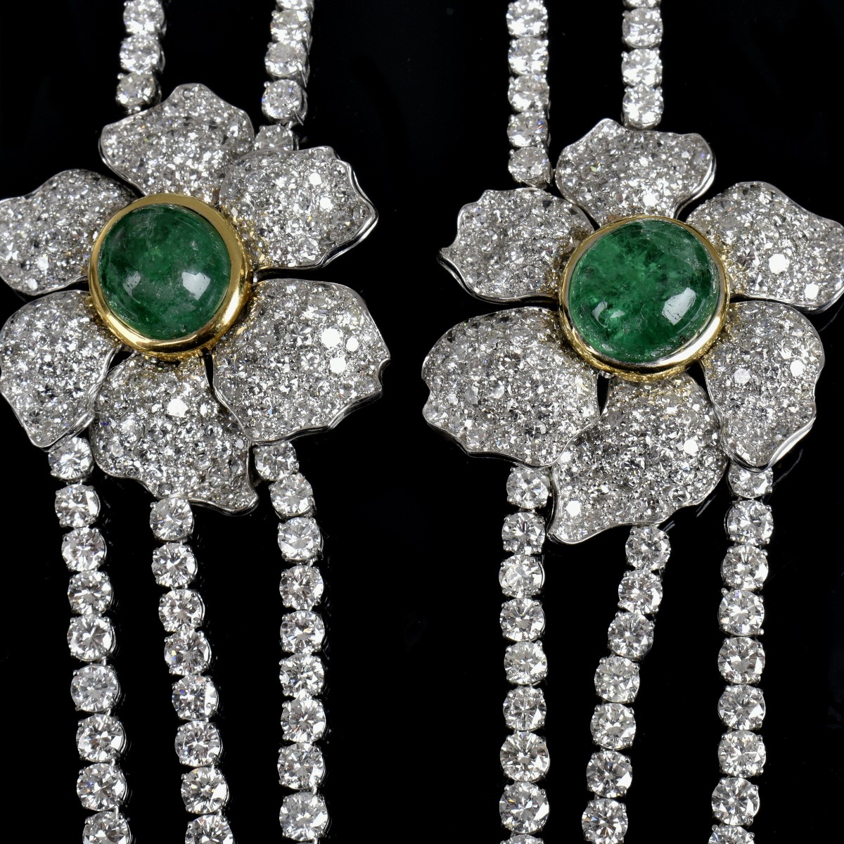 Diamond, Emerald, Platinum and 18K Necklace