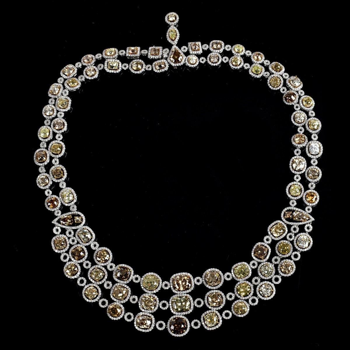 Fancy Diamond, Platinum and 18K Necklace