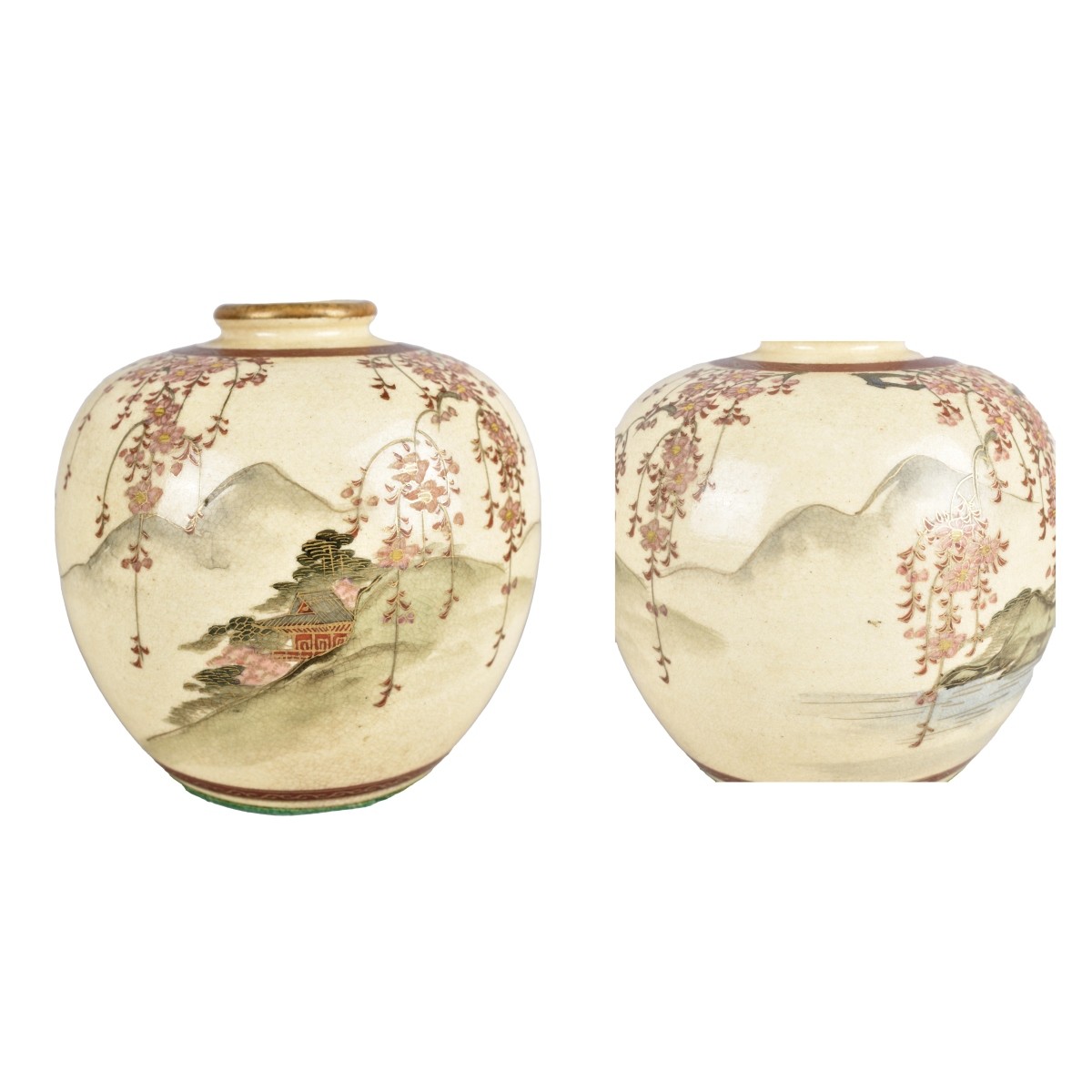 Three Antique Japanese Satsuma Porcelain