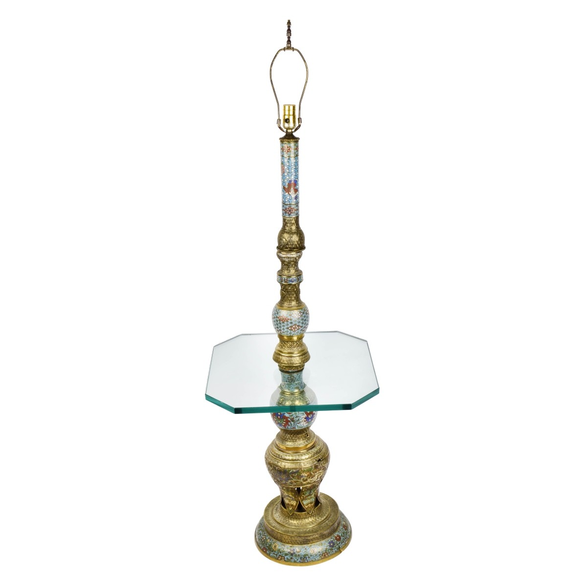 Antique Chinese Cloisonne Enamel Floor Lamp
