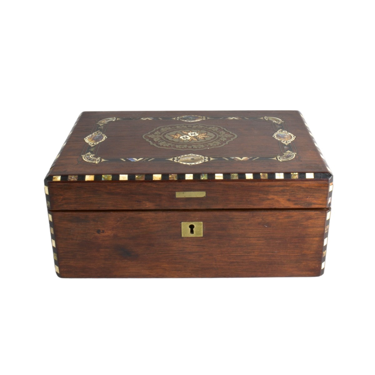 19th C. English Marquetry Inlaid Writing Box