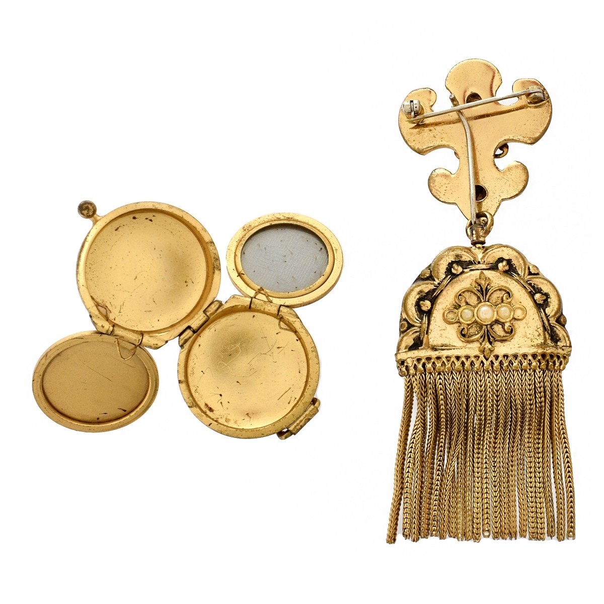 Gold Filled Locket and Watch Brooch