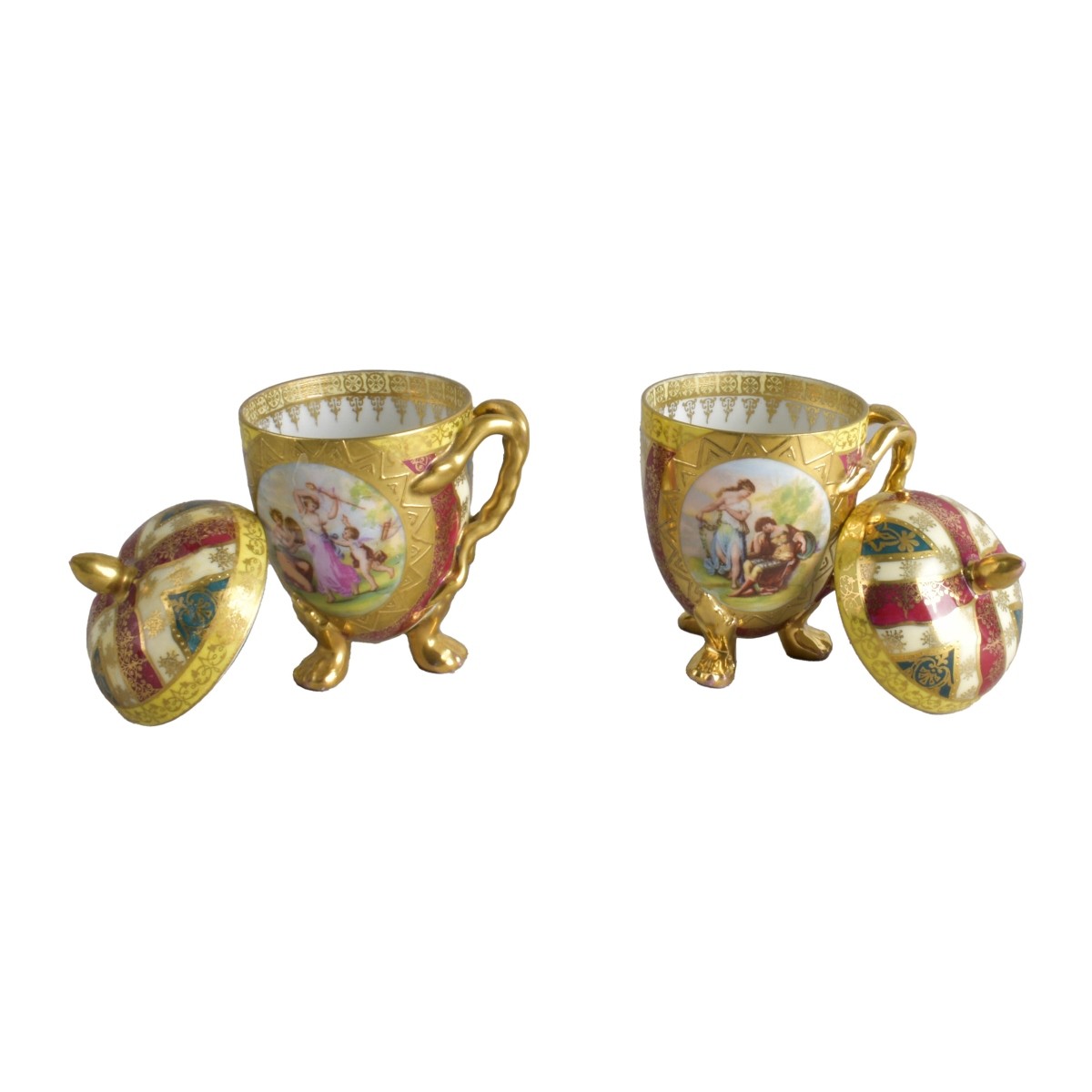 Pair of Royal Vienna Cups and Saucers