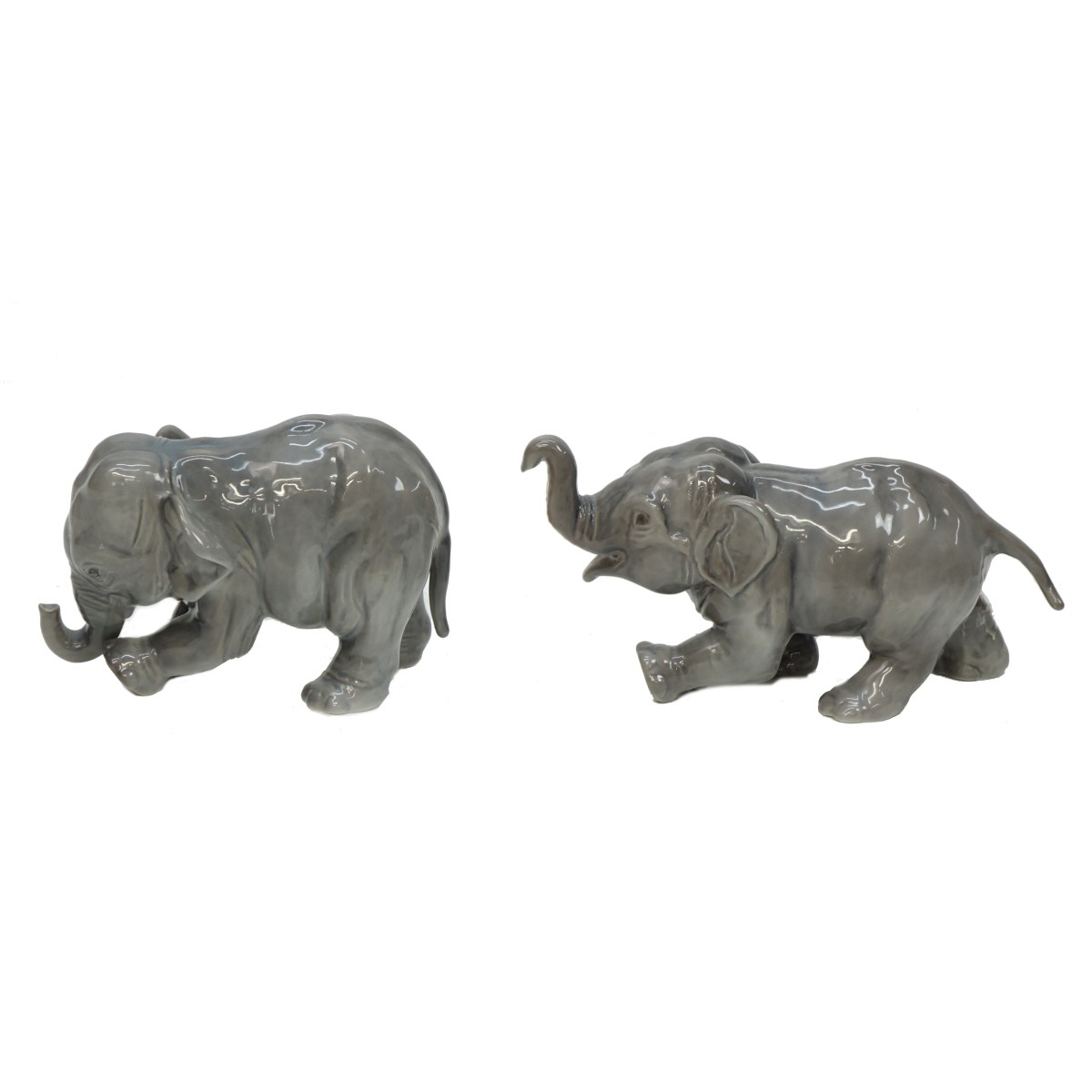 Two (2) Bing & Grondahl Porcelain Elephants