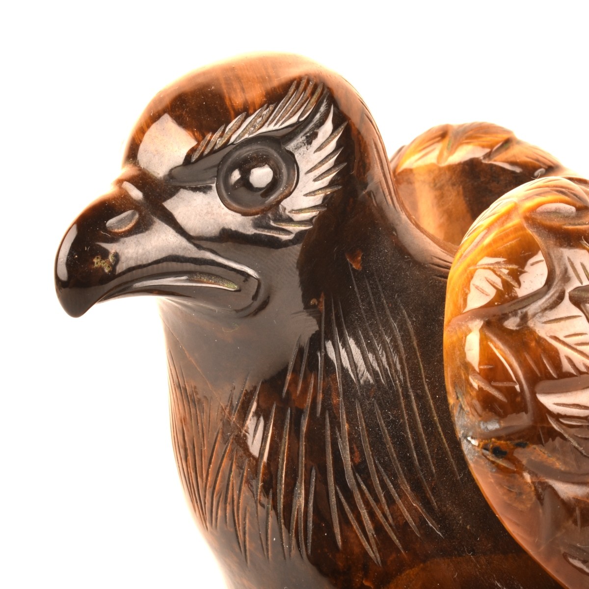 Chinese Bald Eagle Tiger Eye Figurine