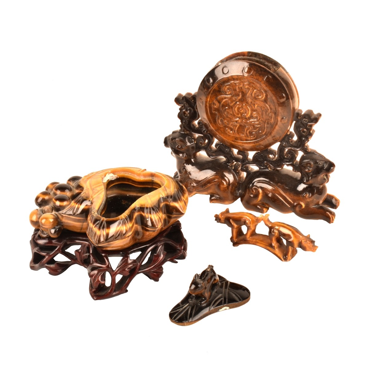 Two Chinese tiger Eye Incense Burners