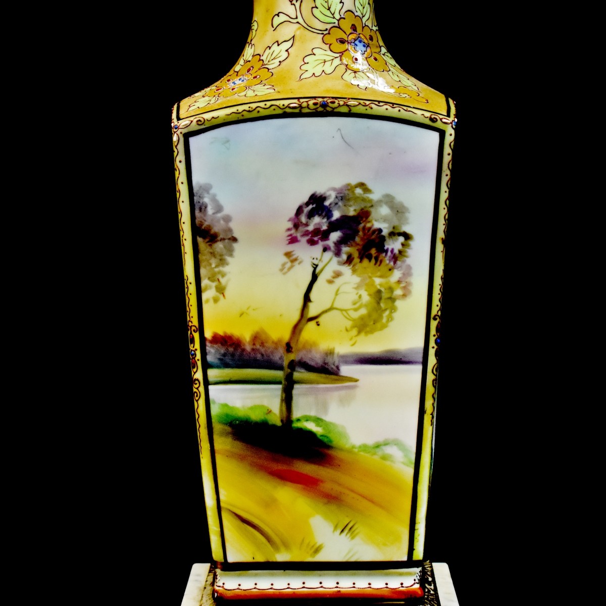 Lg. Nippon Porcelain Vase Lamp