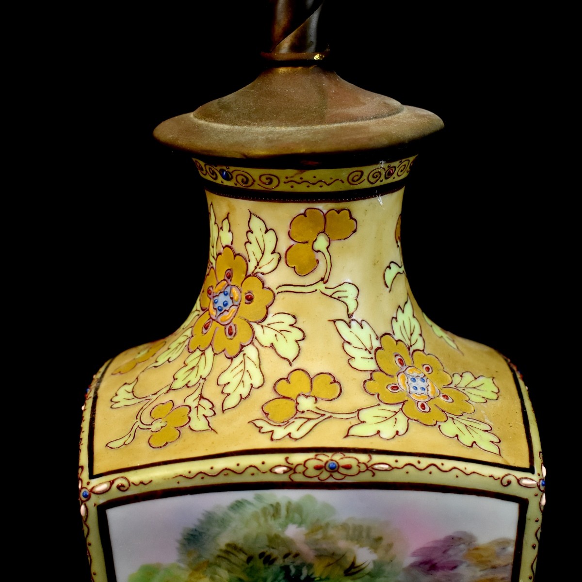 Lg. Nippon Porcelain Vase Lamp