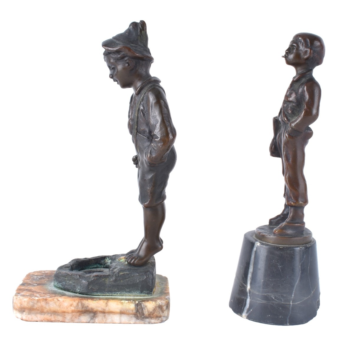 Two Miniature Bronzes Boys