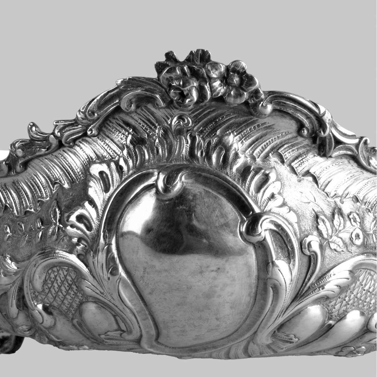 Antique French Repousse Silver Centerpiece Bowl