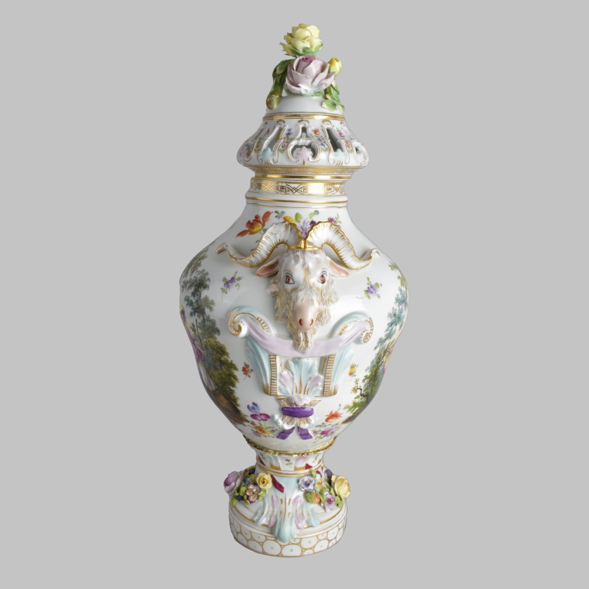 19th C. Dresden Porcelain Urn