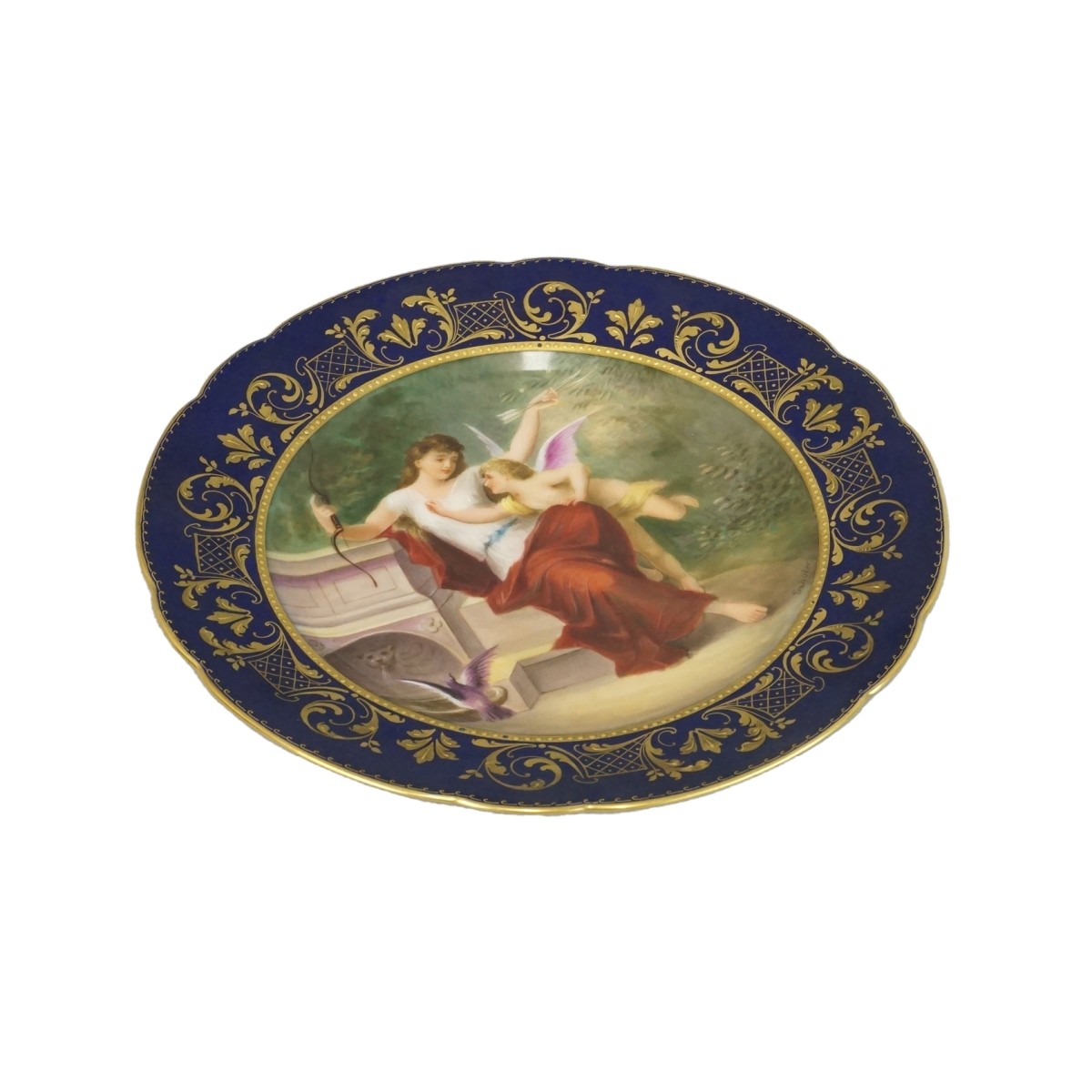 19C Royal Vienna Porcelain Plate "Amor"