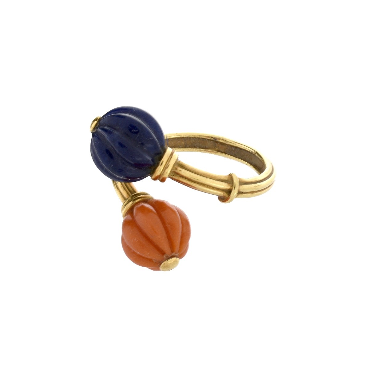 Spitzer & Furman Coral, Lapis and 18K Ring