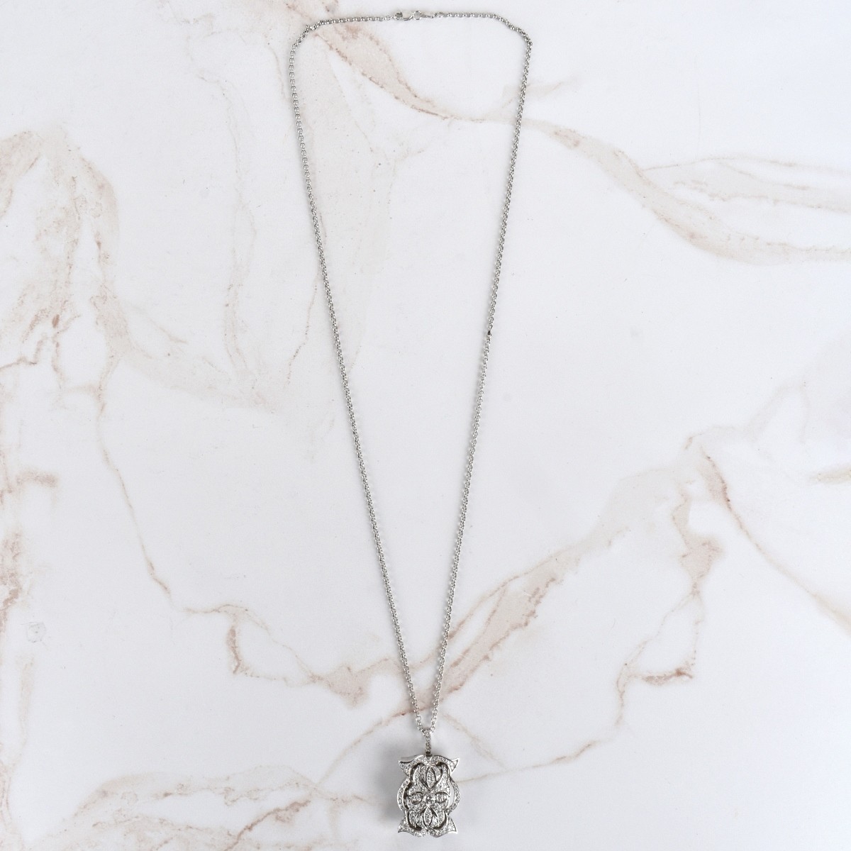 Diamond and 14K Pendant Necklace