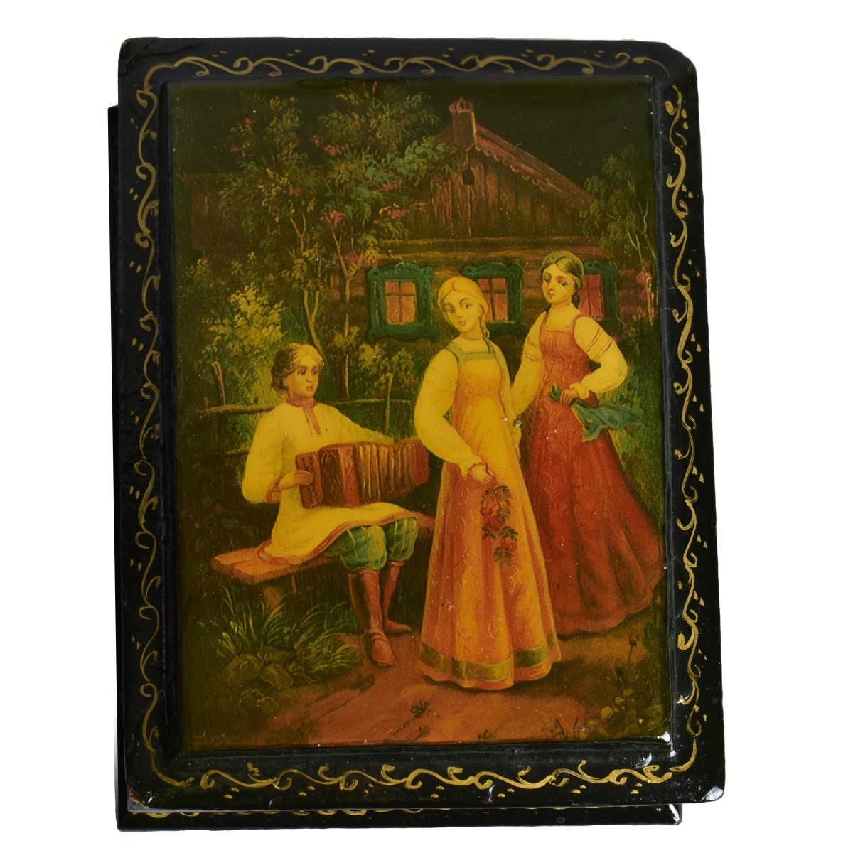 Russian Lacquered Dresser Boxes