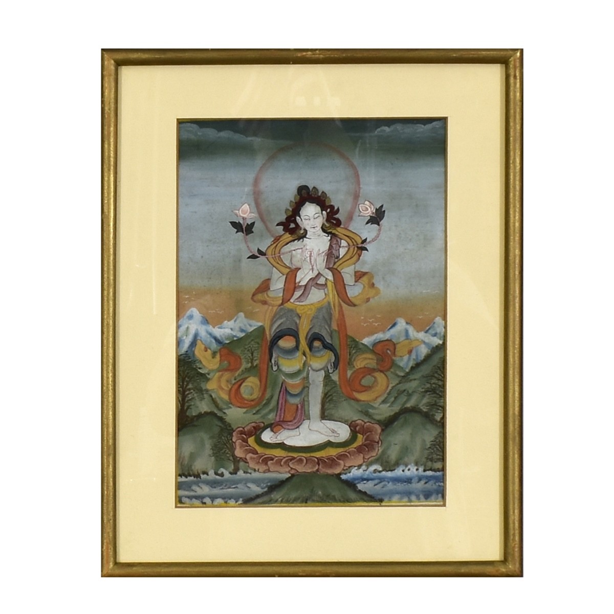 Four Framed Buddhist Thangka Paintings