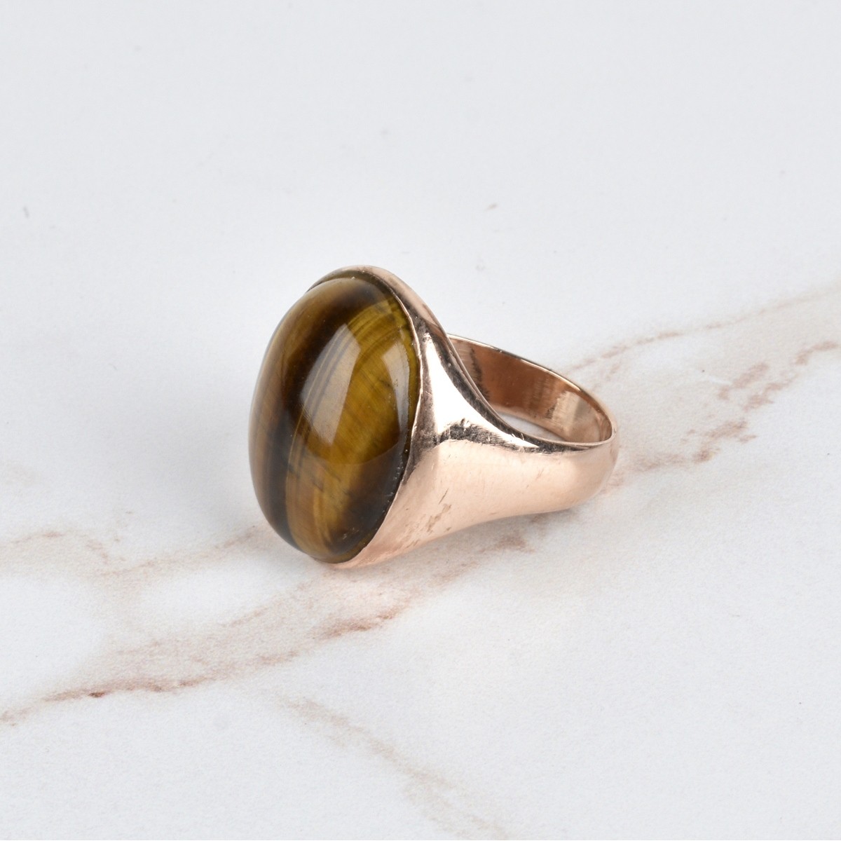 Antique Cat's Eye and 10K Ring