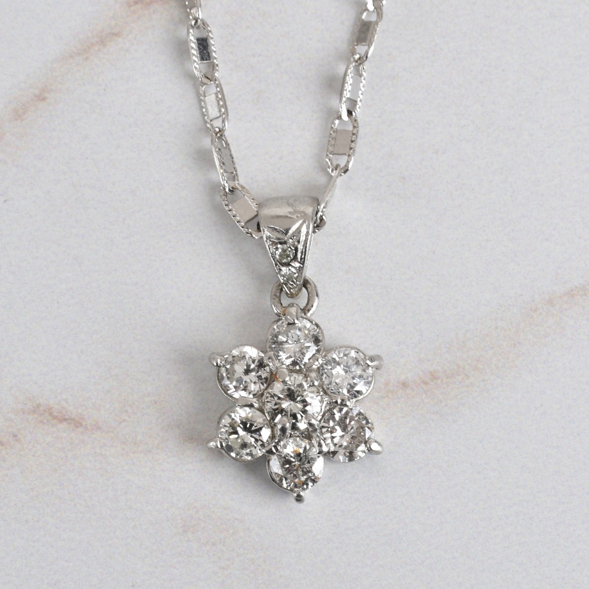 Diamond, Platinum and 18K Necklace