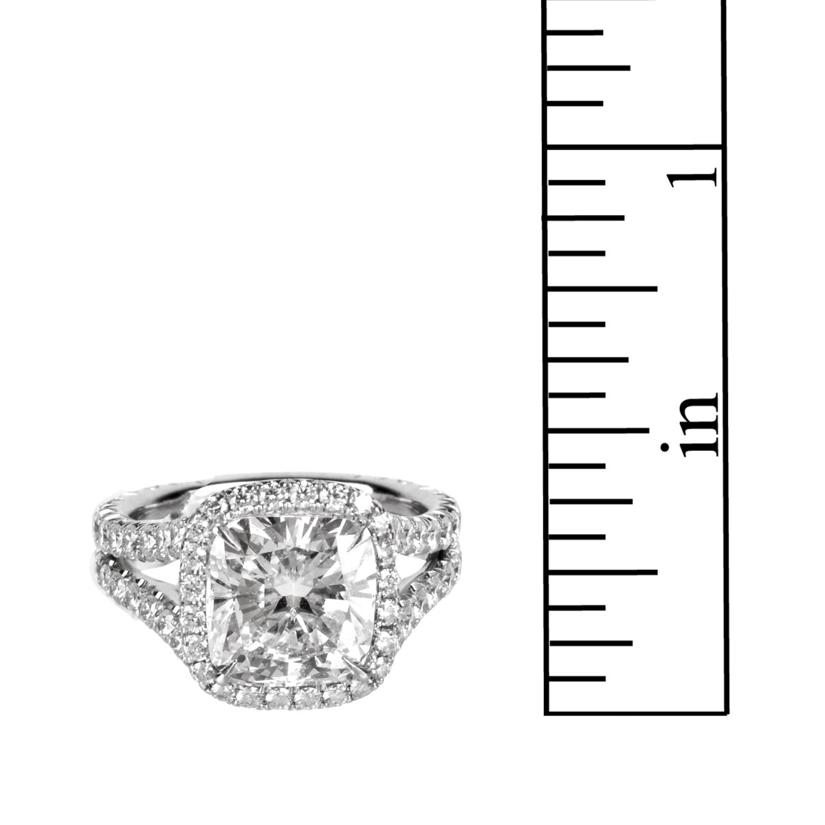 GIA 3.02ct Diamond and Platinum Ring