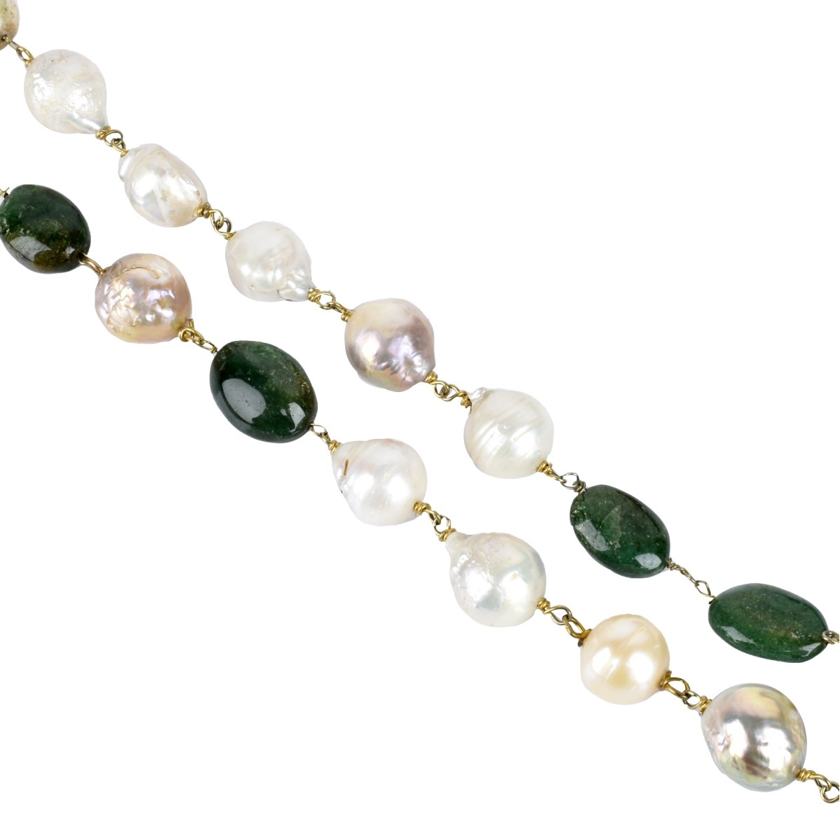 Baroque Pearl and Emerald Necklace
