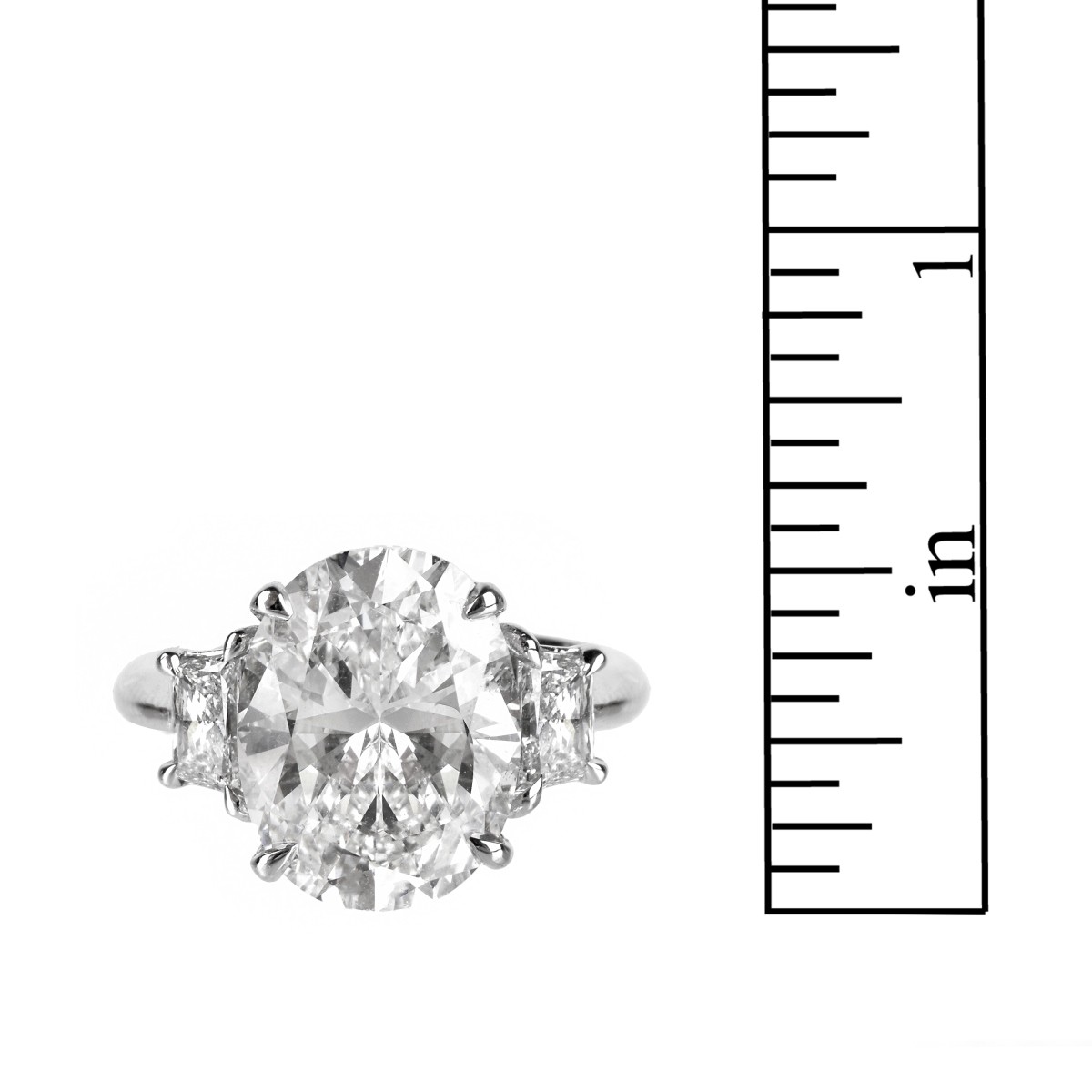 GIA 6.64ct Diamond and Platinum Ring