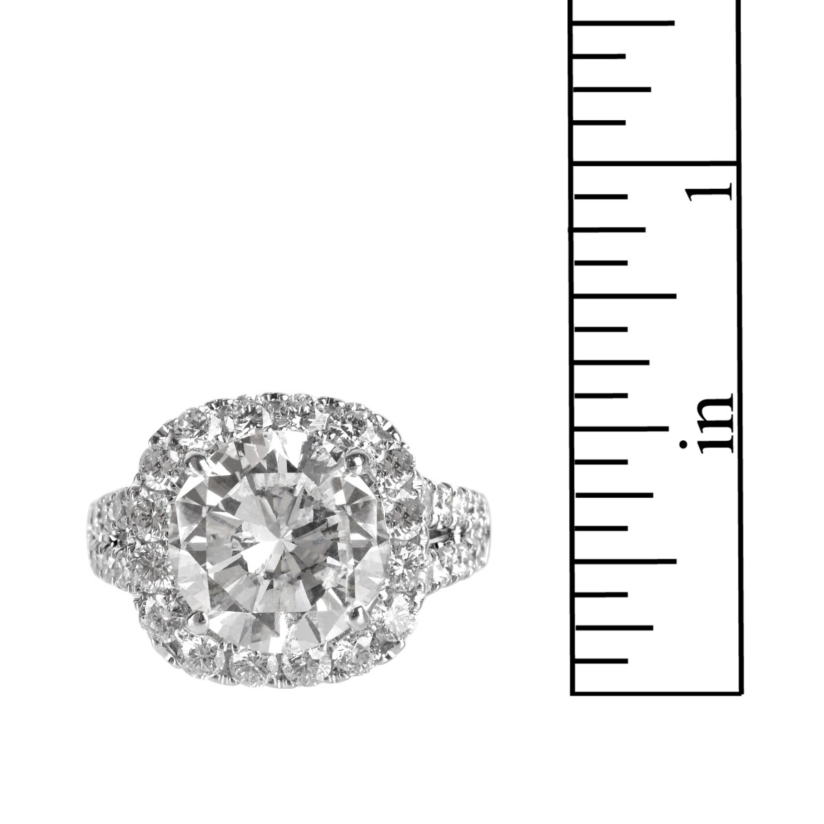 EGL 4.10ct Diamond and 18K Ring