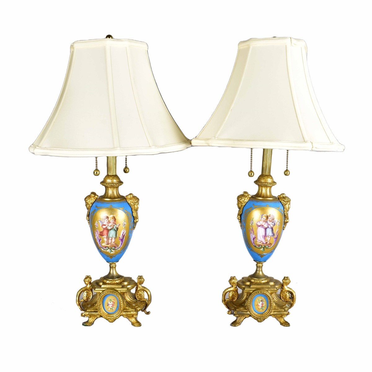 Pair of Antique Sevres Lamps