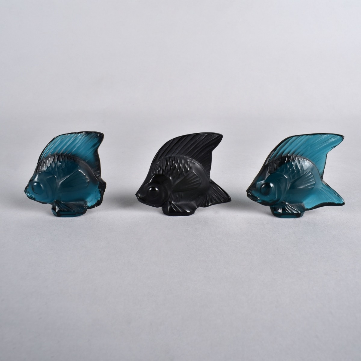 Three Lalique Fish Figurines