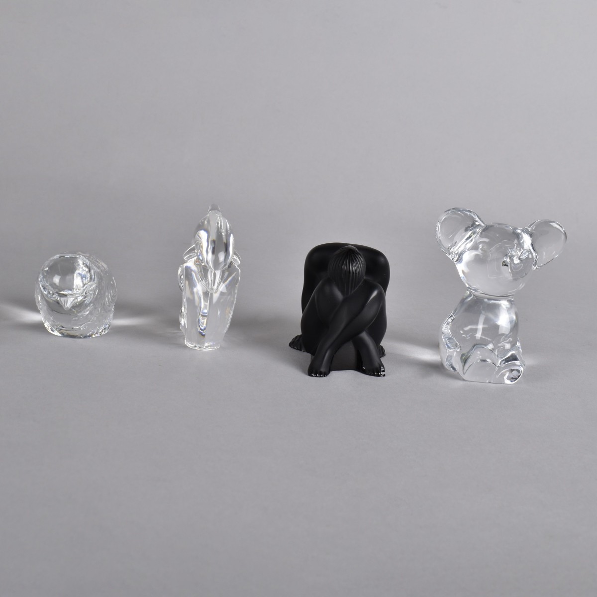 Four Vintage Assorted Crystal Figurines