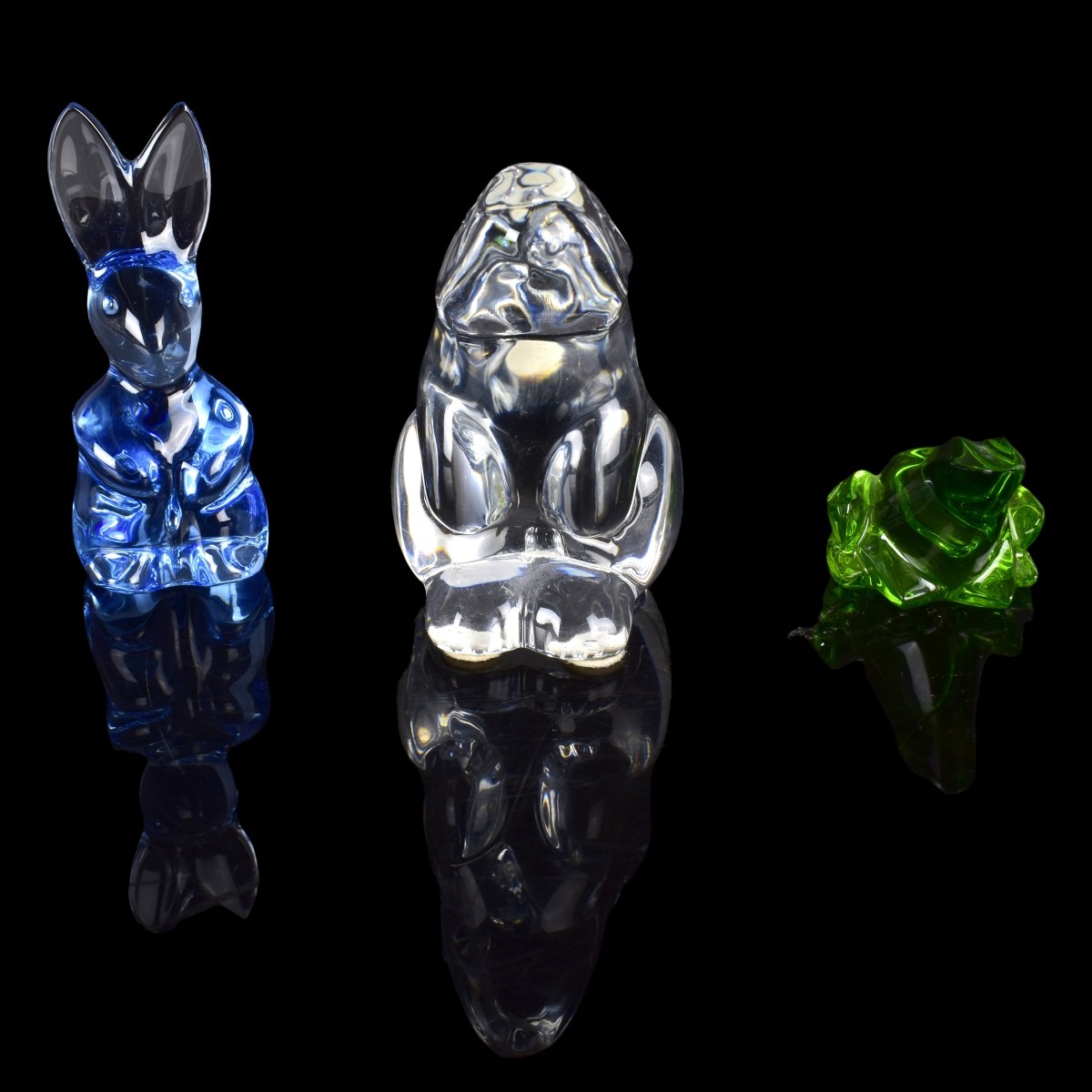 Three Baccarat Crystal Figurines