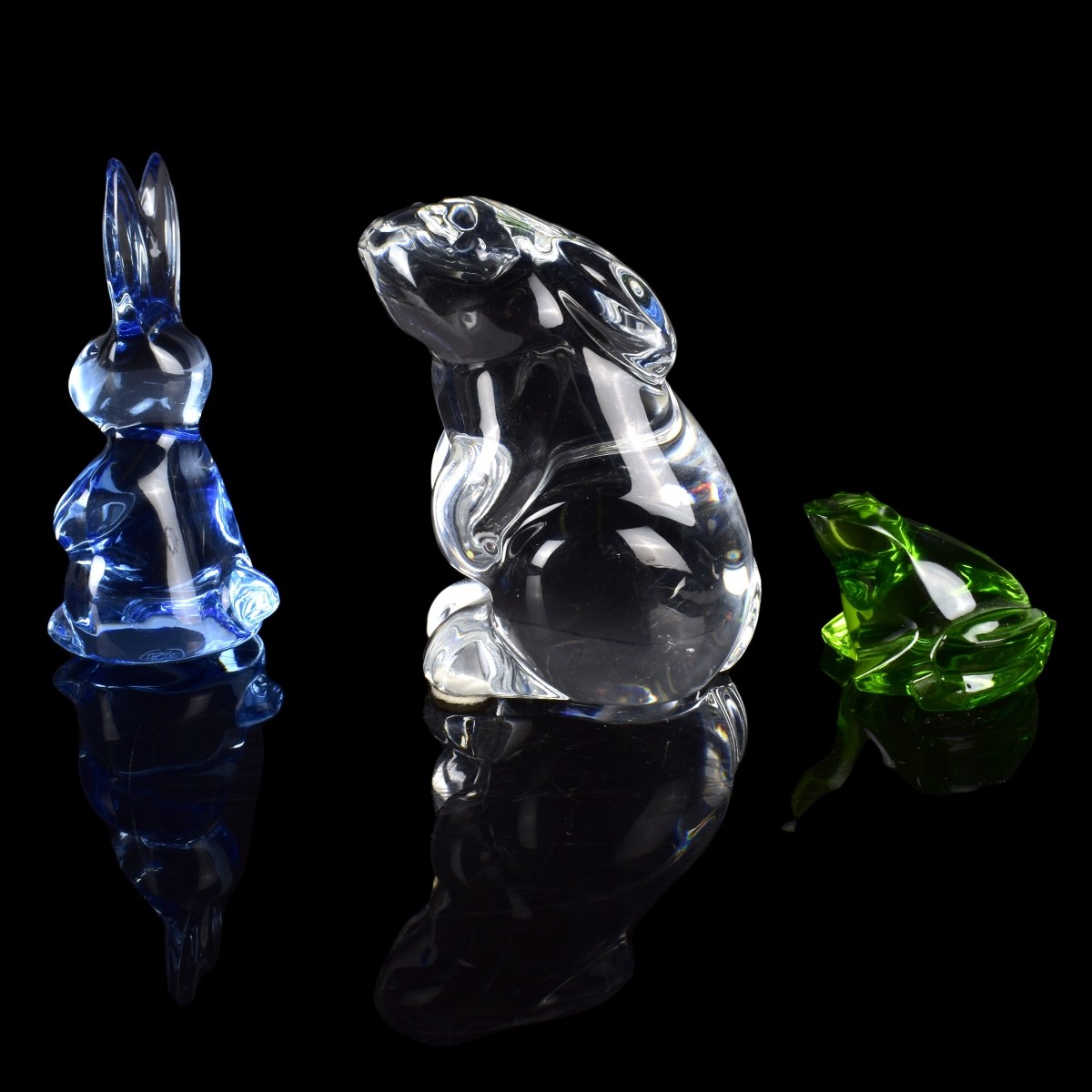 Three Baccarat Crystal Figurines