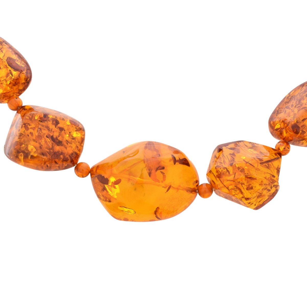 Amber Nugget Bead Necklace